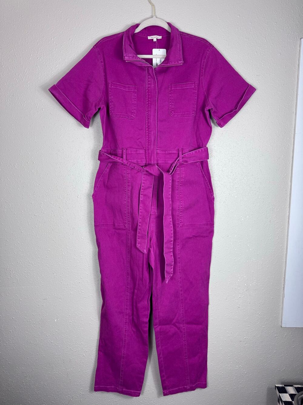 NWT Skies are Blue Pink Utility Zip Jumpsuit size Large